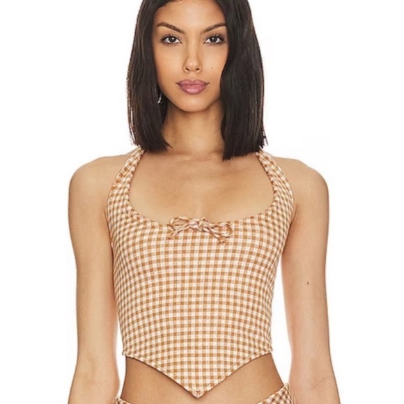 Lovers + Friends Tops - NWT LOVERS & FRIENDS GINGHAM HALTER TOP 🍂🤍
